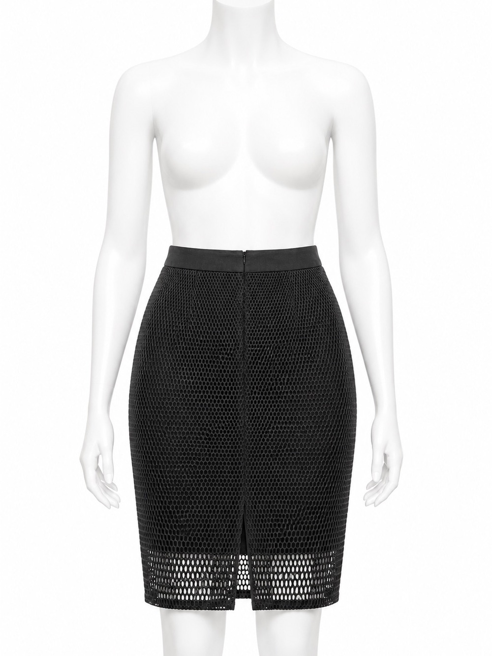 Ann Taylor Black Mesh Pencil Skirt